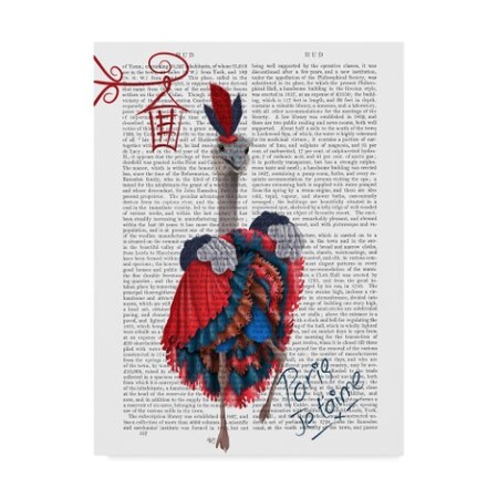 Trademark Fine Art Fab Funky 'Ostrich, Can Can In Red And Blue On Text' Canvas Art, 35x47 WAG00504-C3547GG